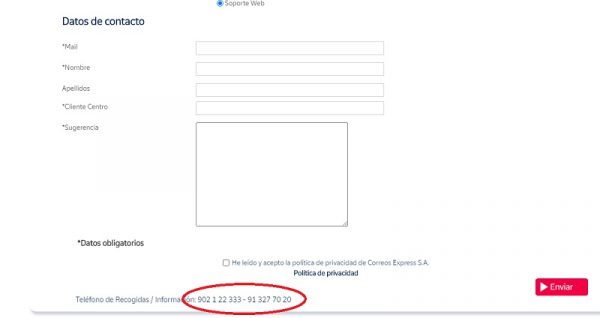 Atención al Cliente Correos Express